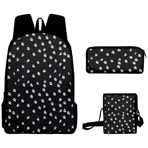 Print 3Pcs/Set School Bags Laptop Daypack Backpack Inclined-BS00283-Veeddydropshipping