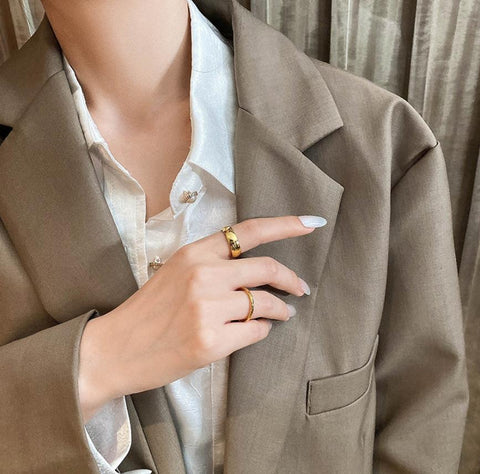 18K Gold Plated Silver Color Knuckle Rings For Lady -JW00016-Veeddydropshipping
