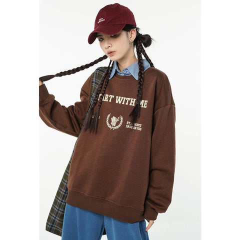 Women Round Neck Leisure Loose Long Sleeve Pullover Tops-Veeddydropshipping