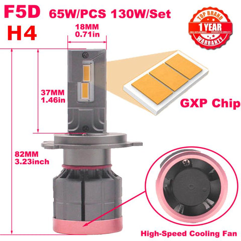F5D 130W 13000LM H7 H4 9005 9007 H11 h13 LED Headlights Bulb-AM00011-Veeddydropshipping