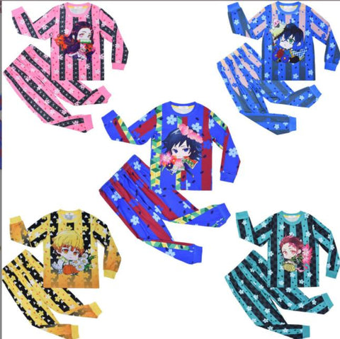 Slayer big children&#39;s home service long-sleeved pajamas two-piece-MF01629-Veeddydropshipping