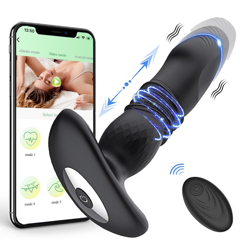 Telescopic Vibrating Butt Plug Anal APP Vibrator Wireless Remote Sex Toys -BH01179-Veeddydropshipping
