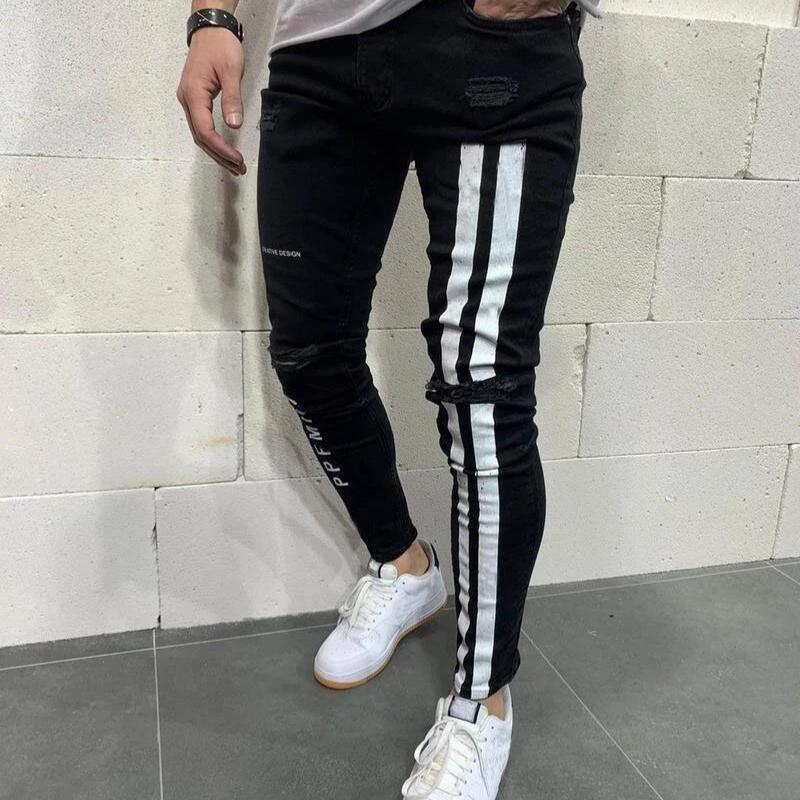 Street Hole Jeans Denim Cotton Workwear Side-MF00492-Veeddydropshipping