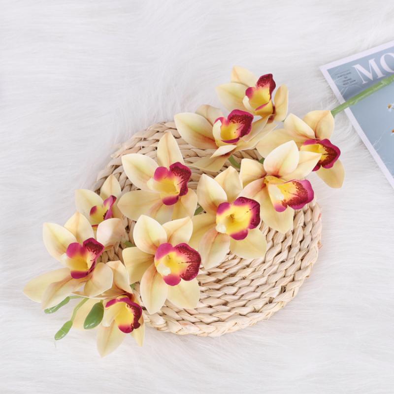 Cymbidium Dancing Orchid Artificial Flowers-HA00731-Veeddydropshipping