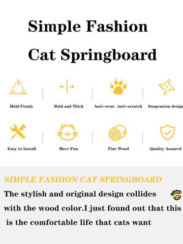 Wall-Mounted Cat Climbing Frame Pine Wood-HA01445-Veeddydropshipping