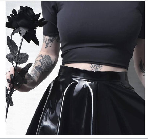 Women Leather Mini Skirts Sexy Short PU Skirts-WF00377-Veeddydropshipping