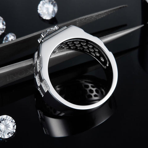 Charm Jewelry 925 Sterling Silver High Clarity  Men Ring-JW00125- Veeddydropshipping
