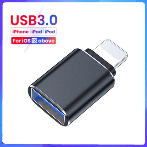 1pc USB3.0 OTG Adapter Male to USB 3.0 Mobile Phone Adapters For iPhone 14 13 12 11 Pro-PA00983-Veeddydropshipping