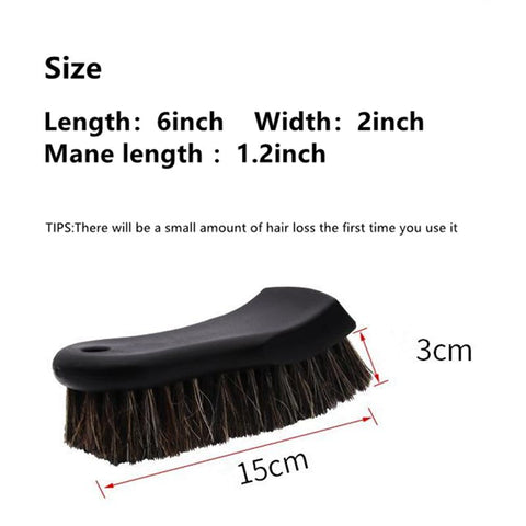 Soft Horsehair Leather Cleaning Brush Genuine Horsehair Detailing-AM00353-Veeddydropshipping