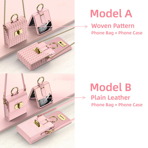 PU Leather Chain Phone Bag for Samsung Galaxy Z Flip 4 Flip3 Case-PA00210-Veeddydropshipping