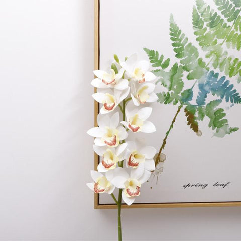 Cymbidium Dancing Orchid Artificial Flowers-HA00731-Veeddydropshipping