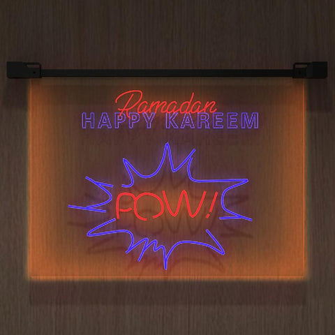 POW Slogan Dual Color LED Neon Sign Bar Sign Creative Room Decoration-CE00585-Veeddydropshipping