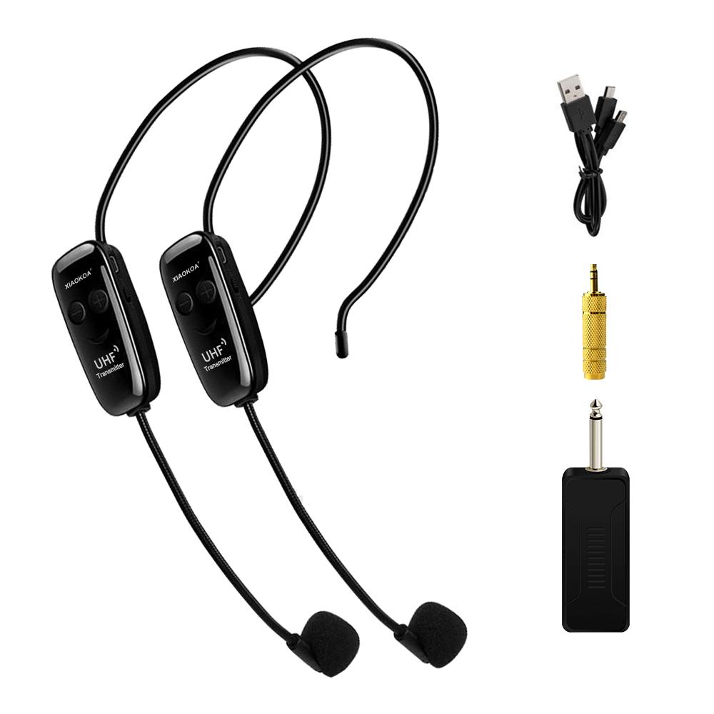 Wireless Microphones Headset, UHF Dual Wireless Mic, 2 Wireless Mics &amp-CE01259-Veeddydropshipping