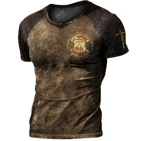 Male Route 66 Tee Summer Street T-shirts-MF00028-Veeddydropshipping
