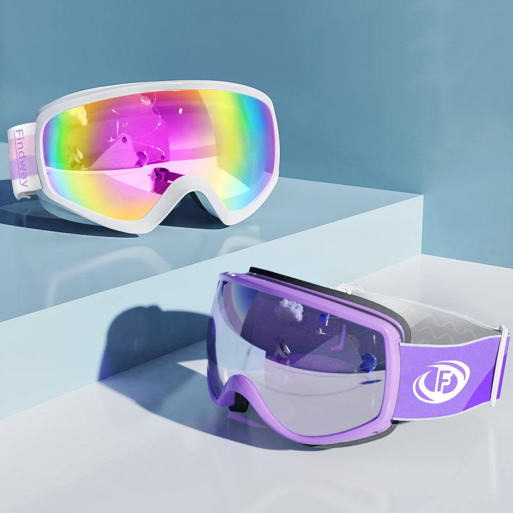 Kids Ski Mask Anti UV Anti Fog Ski Goggles Ski Mask OTG Ski Goggles Compatible -OS00741-Veeddydropshipping