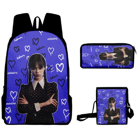 Print 3Pcs/Set School Bags Laptop Daypack Backpack Inclined-BS00283-Veeddydropshipping