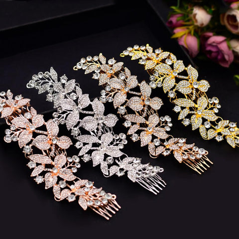 Indian Bridal Hair Accessories Flower Bridal Crowns  -JW00453-Veeddydropshipping
