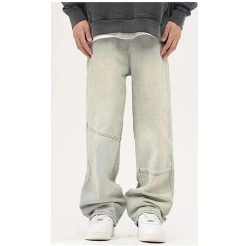 Baggy Blue Jeans Large Straight Cylinder Casual Pants High-MF00505-Veeddydropshipping