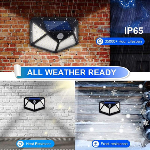 100 LED Solar Lights Outdoor Solar Wall Lamp PIR Motion Sensor Lamp-TI00840-Veeddydropshipping