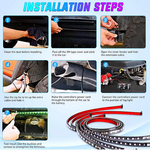 Car Underbody Neon Lights Flexible LED Strip Light Automobile Underglow-AM00080-Veeddydropshipping