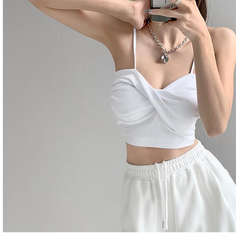 Pleated Cross Design Solid Color Suspender-WF00046-Veeddydropshipping