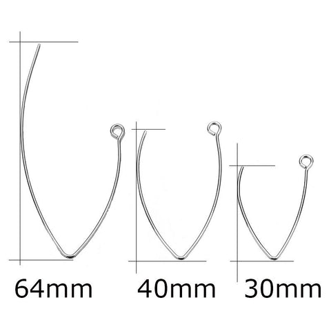 V-shaped Earring French Hooks Findings Ear Hook  Settings Base-JW01592-Veeddydropshipping