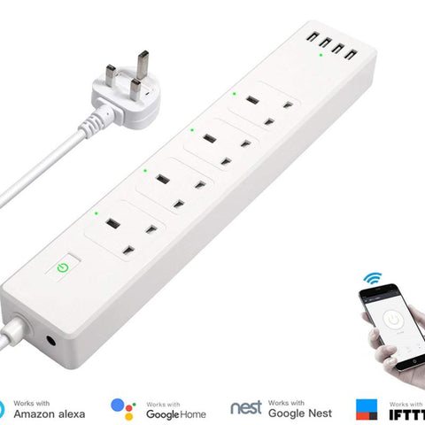 Tuya Smart WIFI Power Strip EU Standard With 4 Plug and 4 USB Port -CE00524-Veeddydropshipping