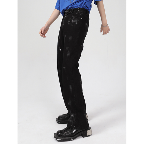 Splash Ink Sense of Design Recreational Blue Jeans-MF00524-Veeddydropshipping