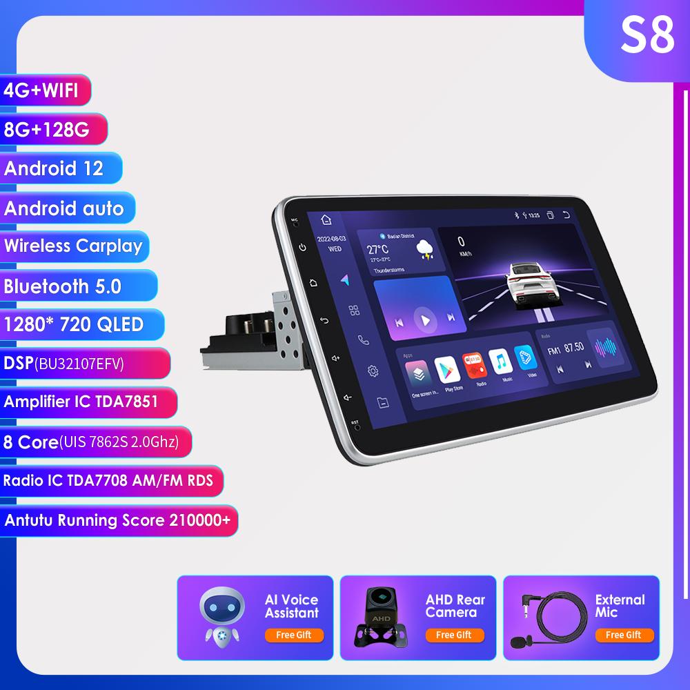 1din Android 12 Car radio Multimedia Video Player 10.1 Inch Universal-AM00659-Veeddydropshipping