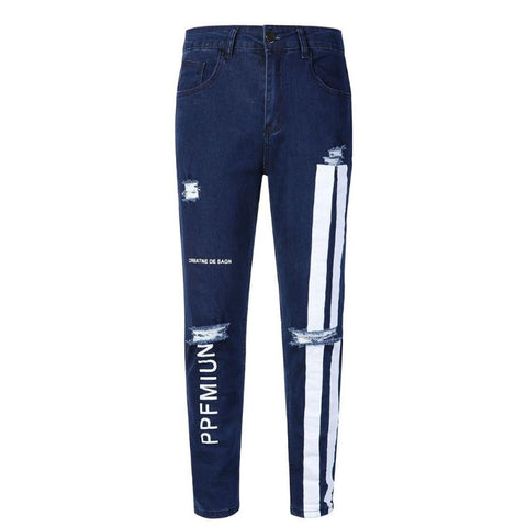 Street Hole Jeans Denim Cotton Workwear Side-MF00492-Veeddydropshipping