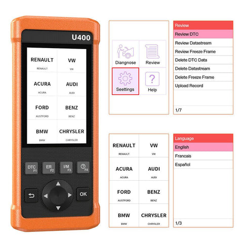 LAUNCH U400 Car OBD2 Scanner Car Diagnostic Tools Auto Code-AM00300-Veeddydropshipping