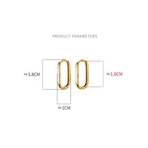 925 Sterling Silver Simple Oval Glossy Huggies Ear Buckle Earrings -JW00183-Veeddydropshipping