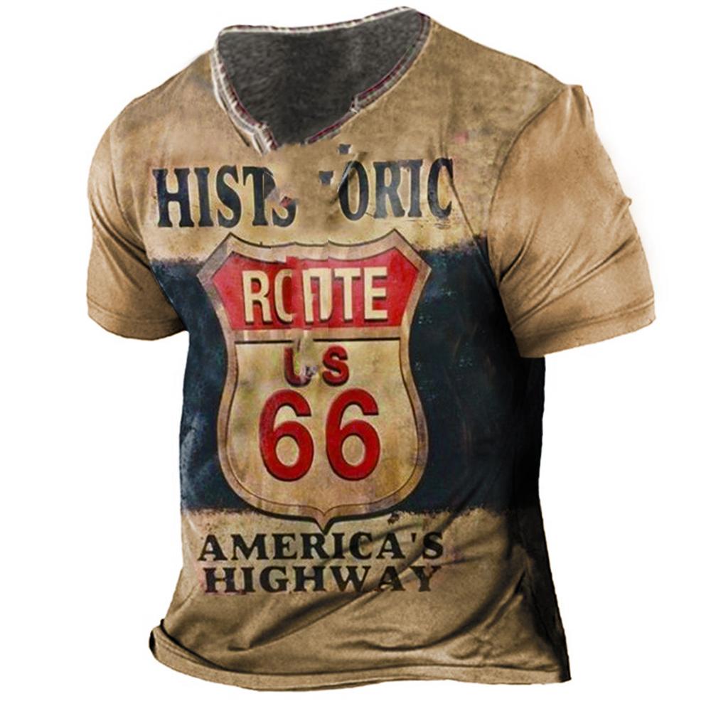 Male Route 66 Tee Summer Street T-shirts-MF00028-Veeddydropshipping