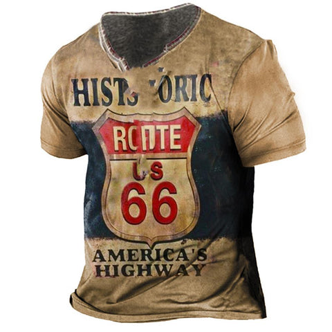 Male Route 66 Tee Summer Street T-shirts-MF00028-Veeddydropshipping