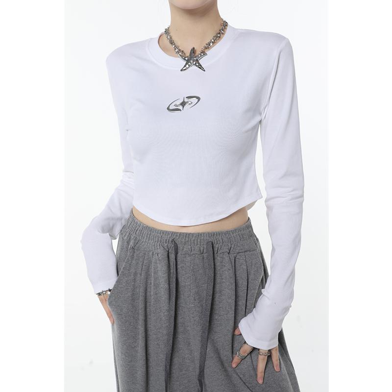 Women Short Tops Chic Korean Fashion Vintage Sexy T-shirt-Veeddydropshipping