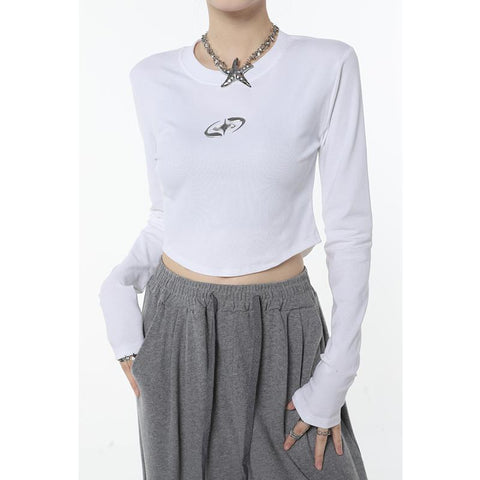Women Short Tops Chic Korean Fashion Vintage Sexy T-shirt-Veeddydropshipping