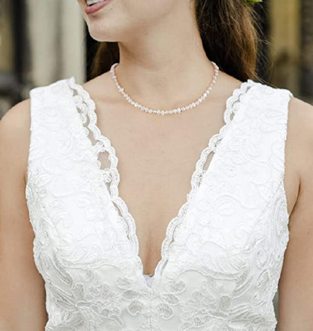 5-6mm Baroque 925 Sterling Silver Choker Necklace for Women Girls-JW00040-Veeddydropshipping